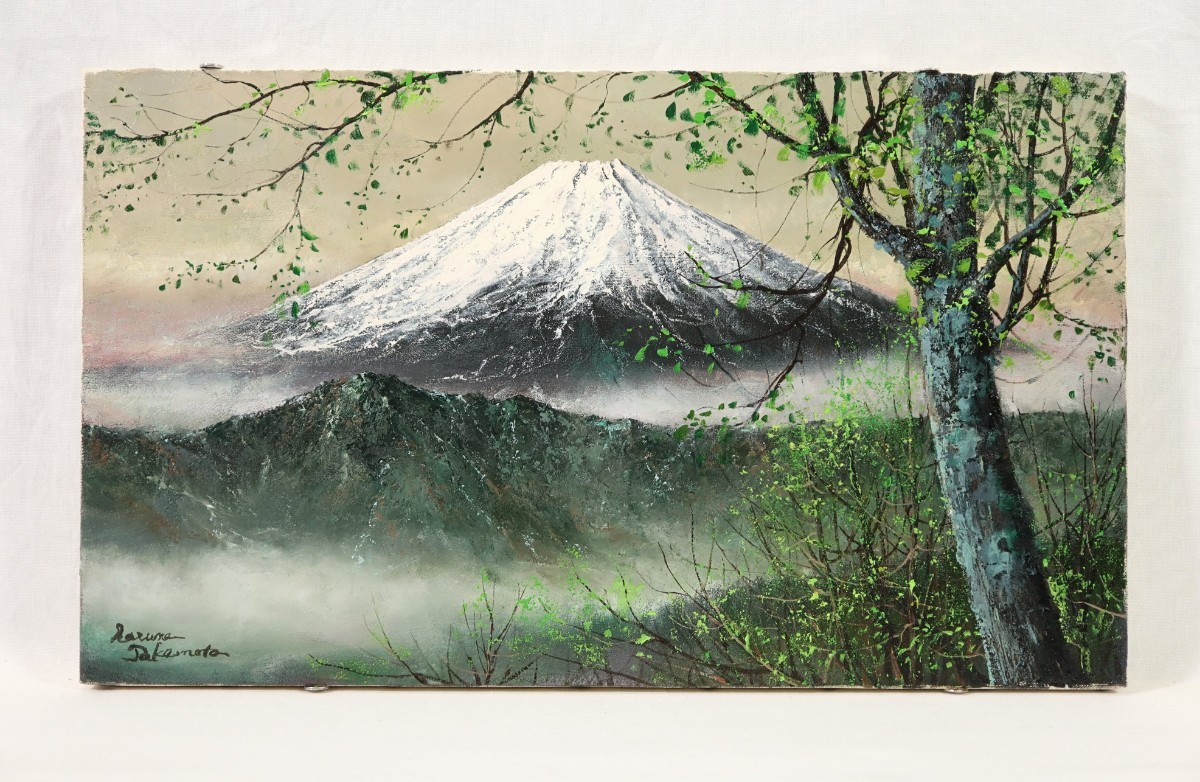 Yahoo!オークション - 真作 武本春根 油彩「富士芽吹く頃」画寸 M6 大
