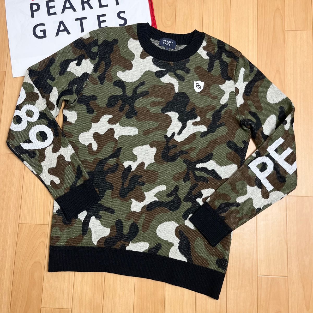 極美品 パーリーゲイツ カモフラ 迷彩柄 ニットセーター ジャケット