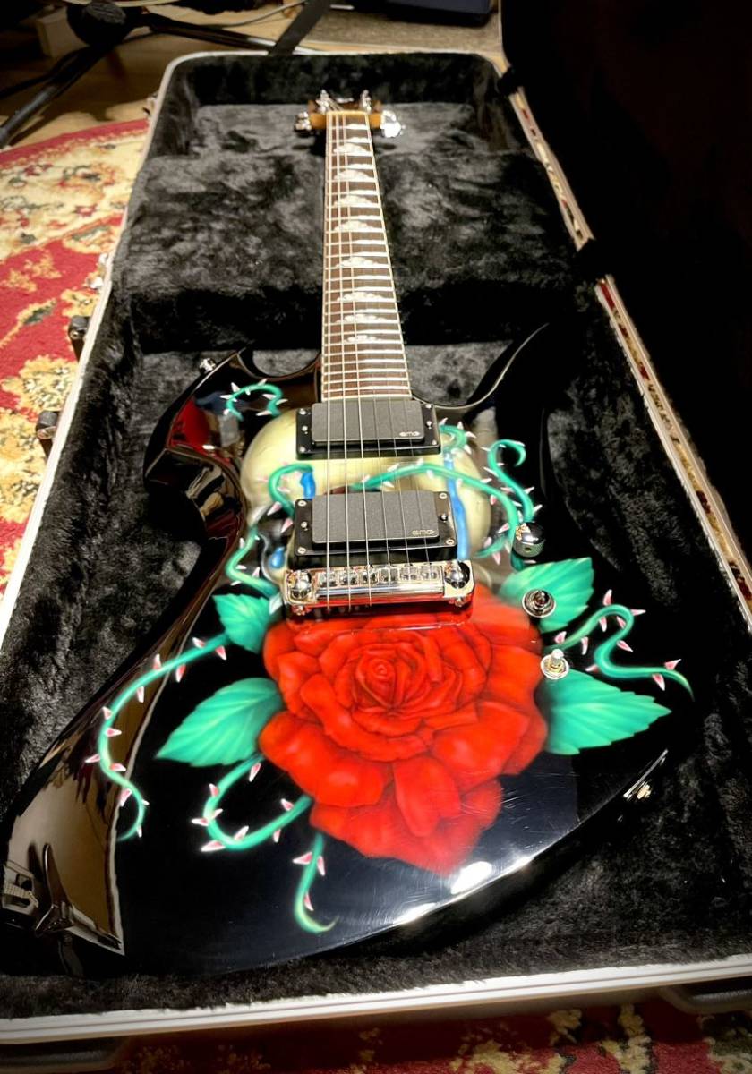 Yahoo!オークション - HIDEギター/薔薇髑髏/MG-450R風カスタムギター/