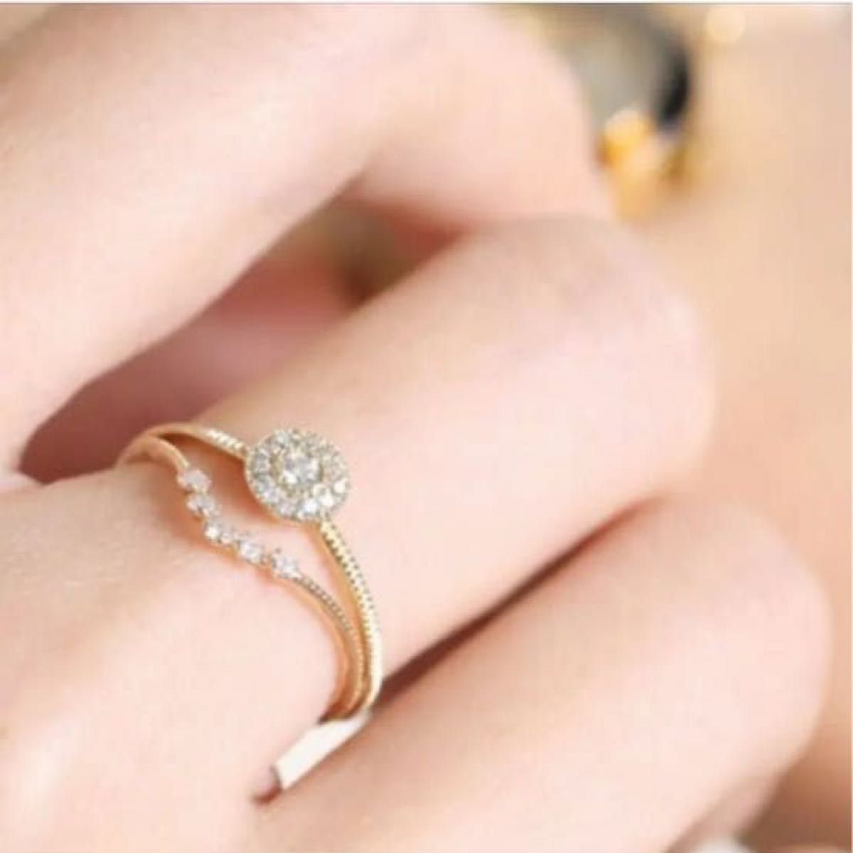 SIENA ROSE シエナロゼ アントルメ K10 ダイヤモンド リング 刻印