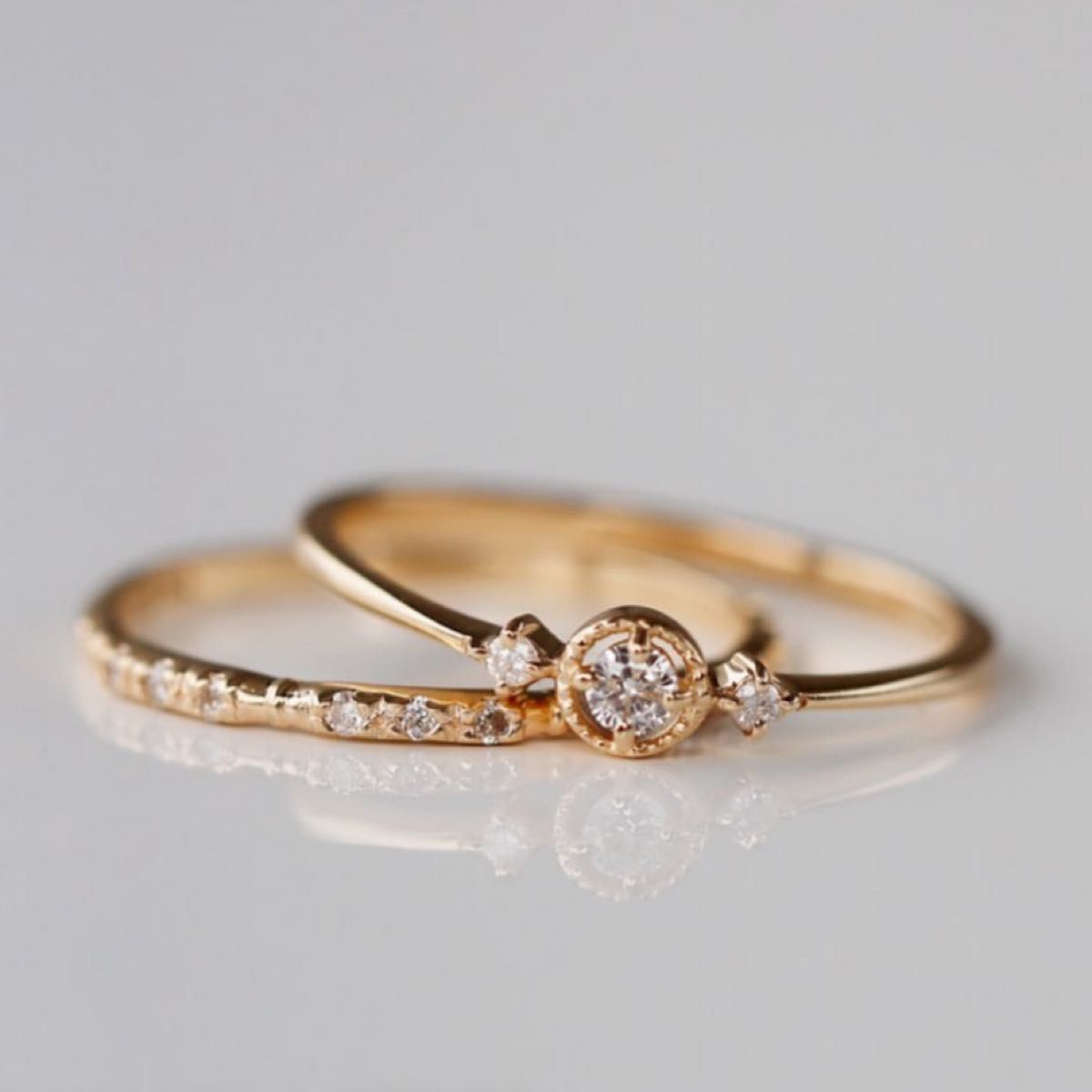 SIENA ROSE シエナロゼ K10 YG ダイヤモンドリング オレオール 刻印 11