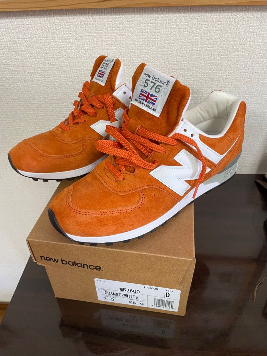 NEW BALANCE UK製 M576 新品 30周年記念 オールスエード オレンジx