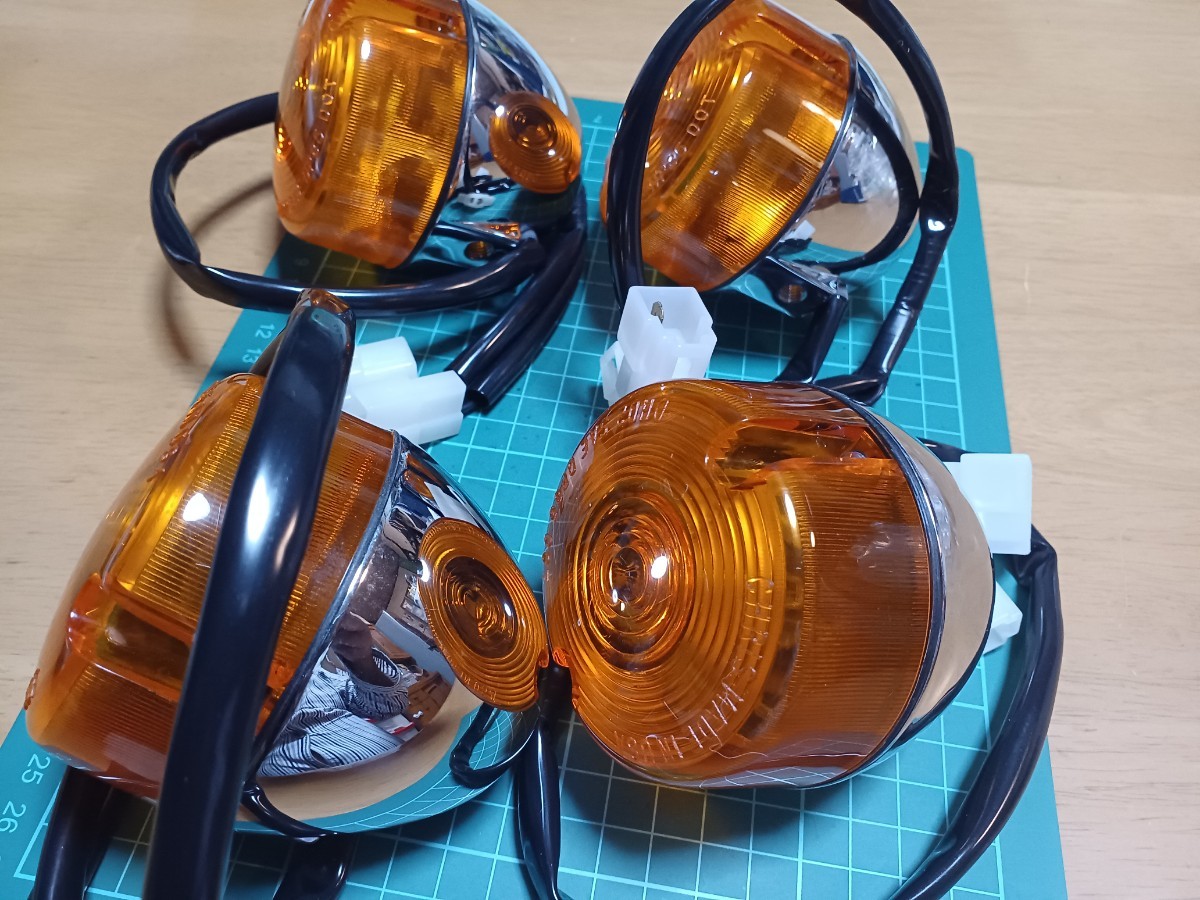 旧車みかん型 新品ウインカー ハーレーダビッドソン ミカン型4個セット