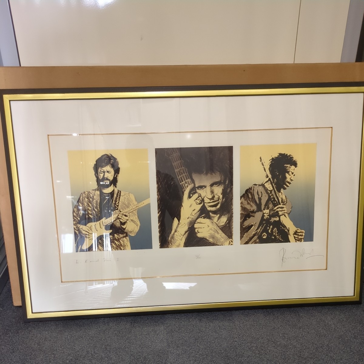 ローリングストーンズ リトグラフ サイン キースリチャーズ シルク