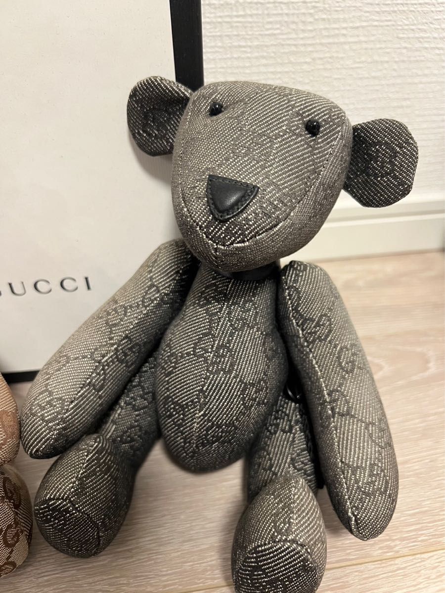 GUCCI グッチテディベア GGキャンバス クマ ぬいぐるみ2体セット