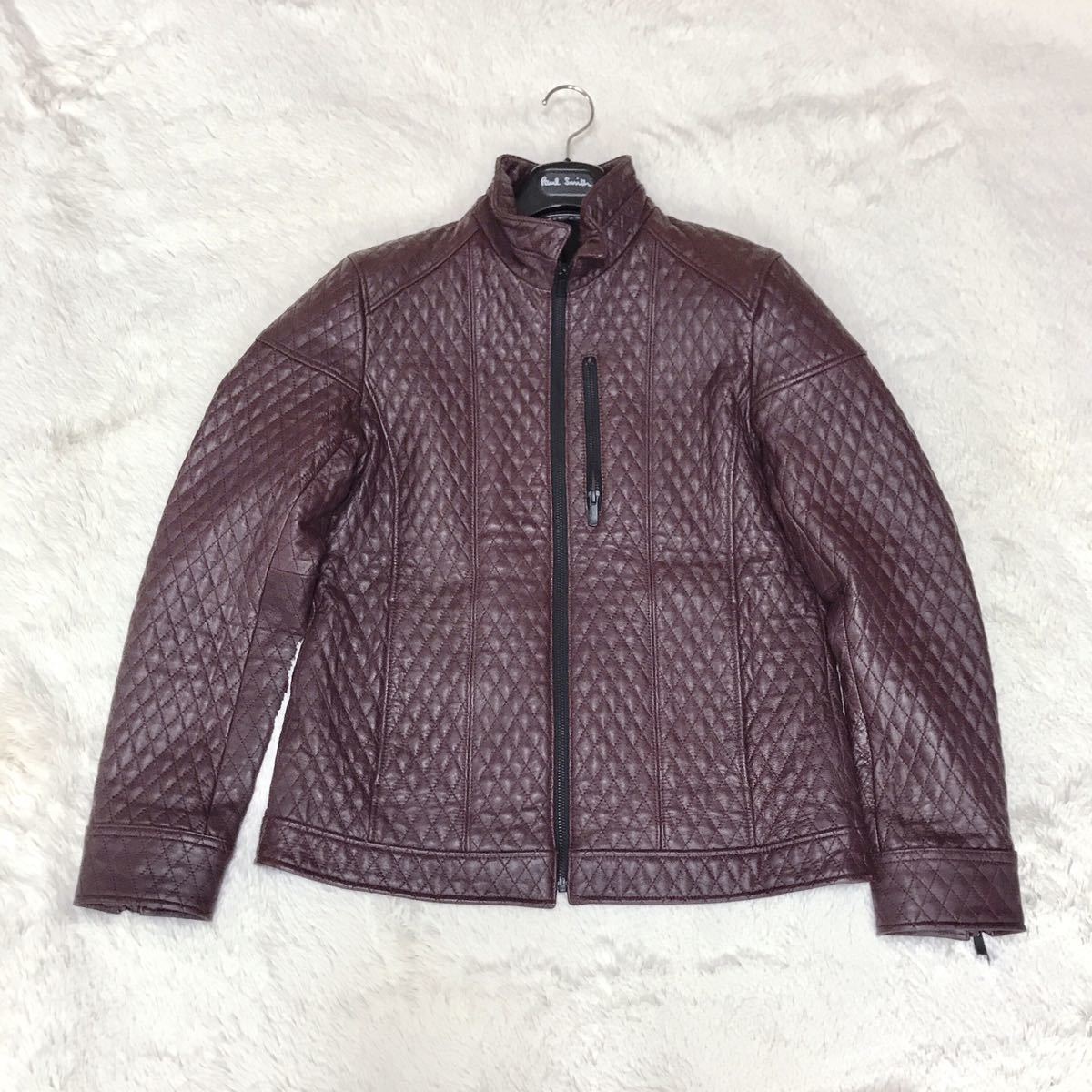極美品 renoma HOMME ゴートスキン キルティング レザージャケット