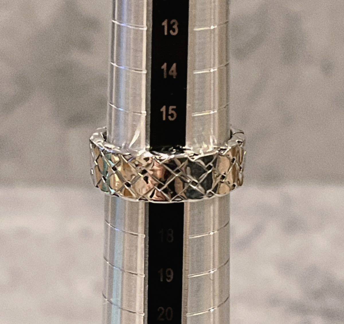 希少 美品 ボッテガヴェネタ イントレチャート リング シルバー925 16