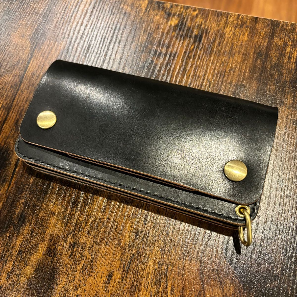 トラッカーウォレット 茶芯ブラック 栃木レザー｜Yahoo!フリマ（旧