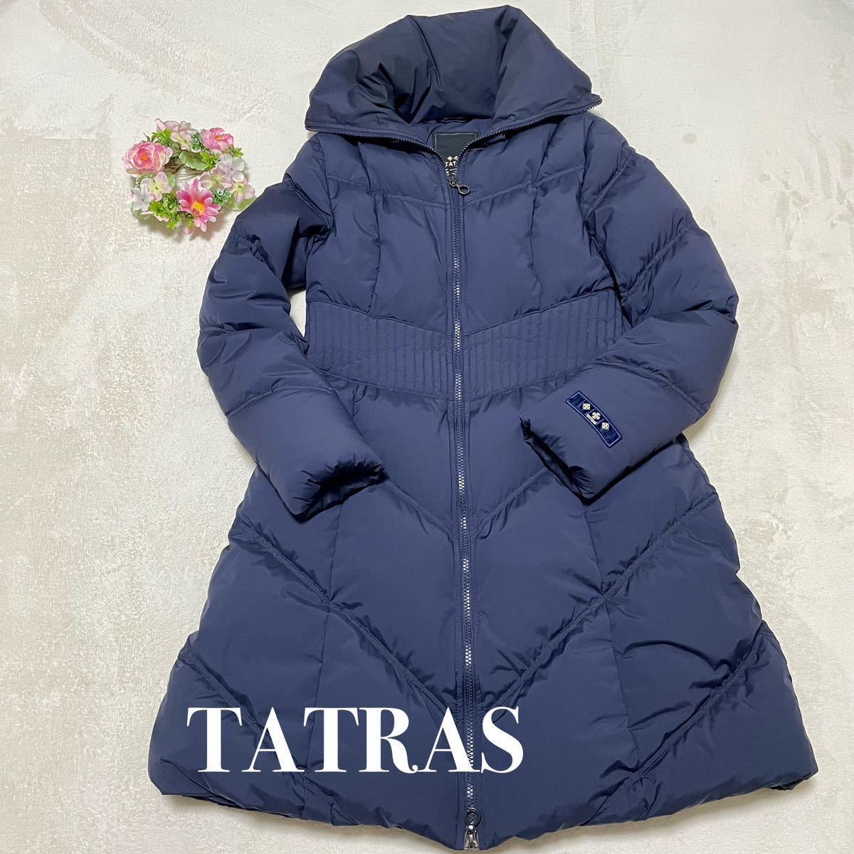TATRAS タトラス ダウンコート ロング丈 Aライン ネイビー M ウエスト