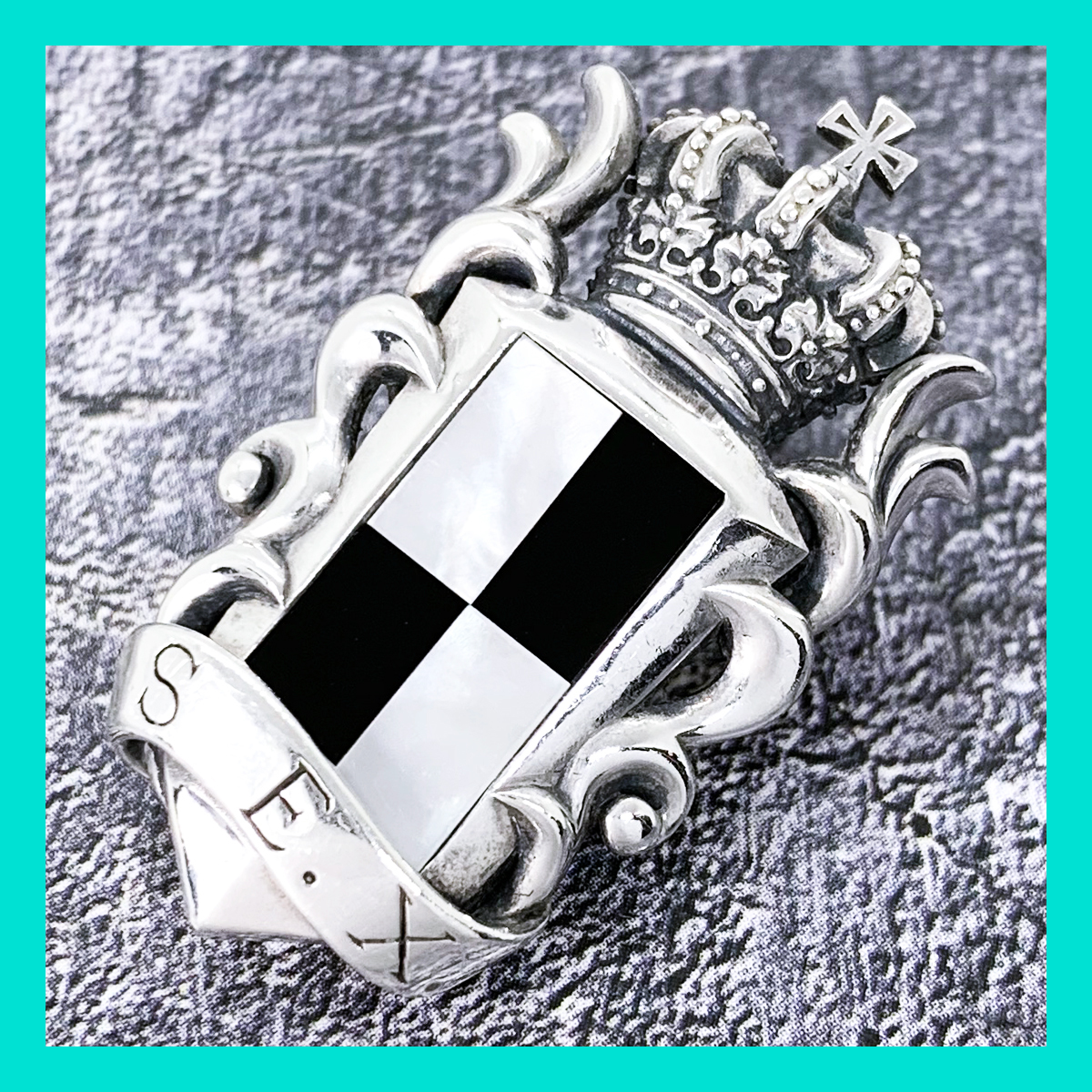 定価5 2万 Justin Davis（ジャスティンデイビス）白蝶貝・オニキス製