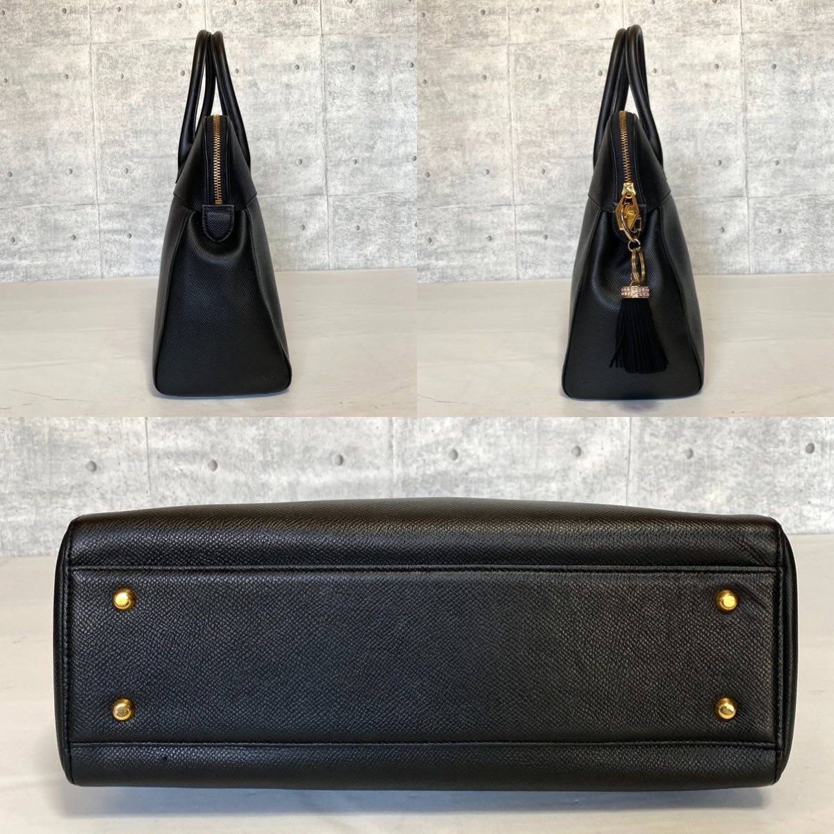 良品 WAKO ワコウ 銀座 和光 ブラック ゴールド金具 サフィアーノ