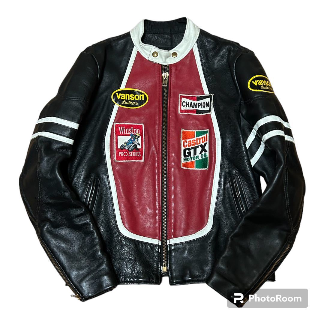 レア USA製 VANSON シングル ライダース ジャケット 40｜Yahoo!フリマ