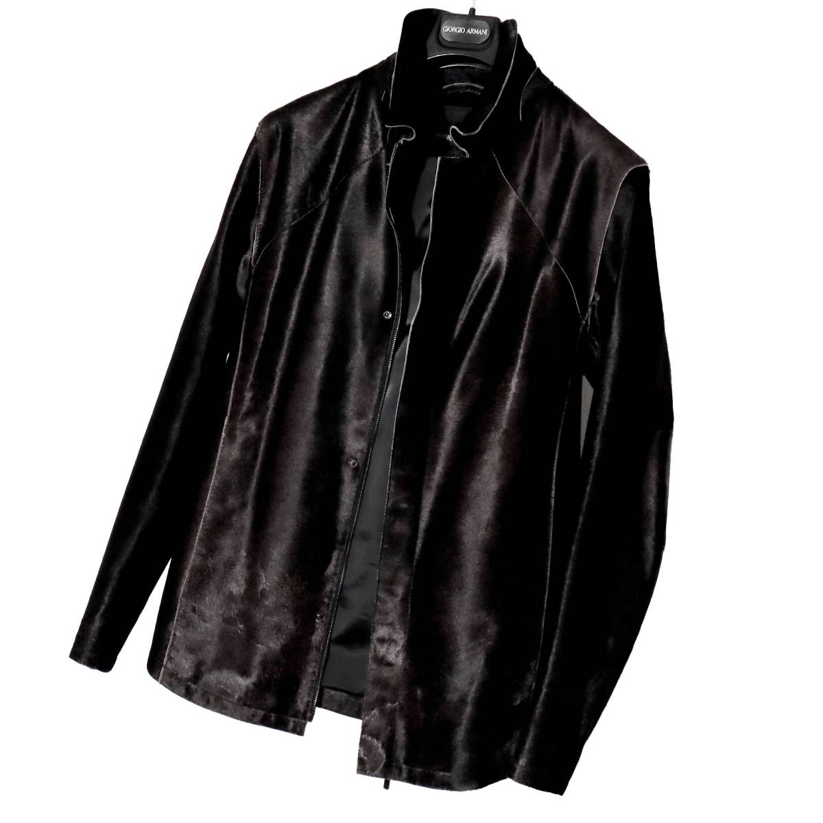 幻 未使用64万「EMPORIO ARMANI/アルマーニ」総ハラコ毛皮ファー