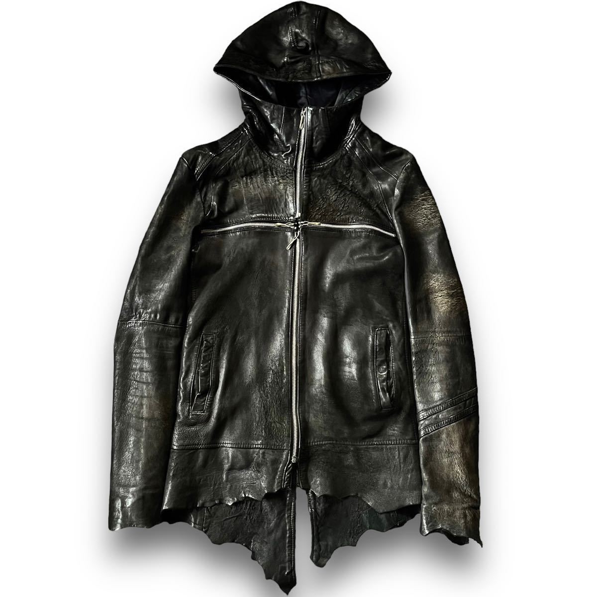 Yahoo!オークション - 00's 14th addiction Cross Zip Leather Hooded