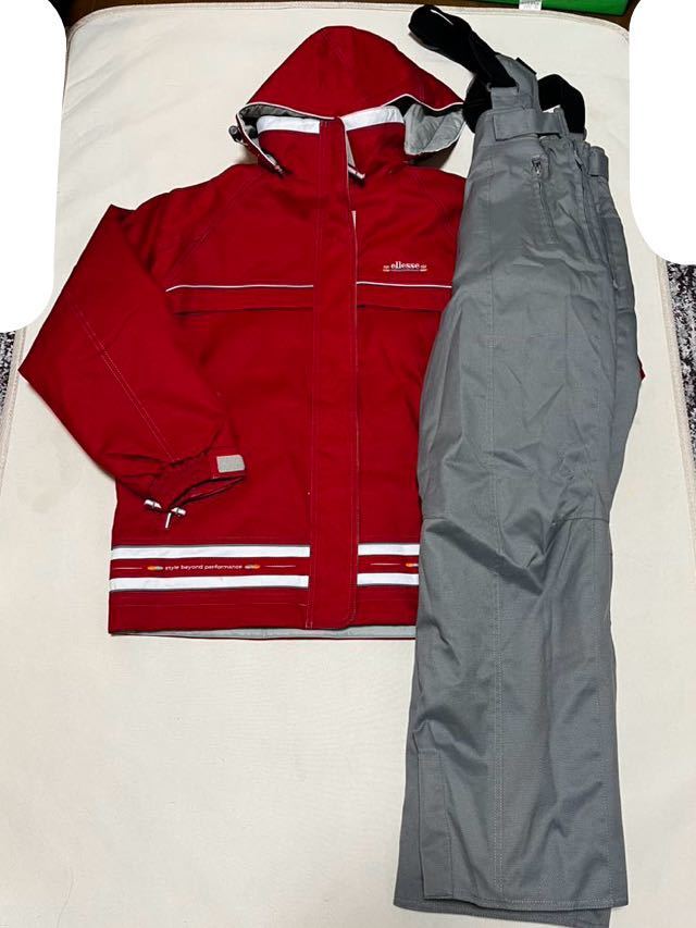 ellesse エレッセ スキーウェア 上下セット ジャケット 赤 灰 レッド