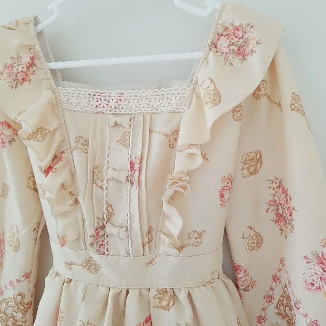 量産姫系リズリサ鍵柄花柄フリルリボンワンピース｜Yahoo!フリマ（旧