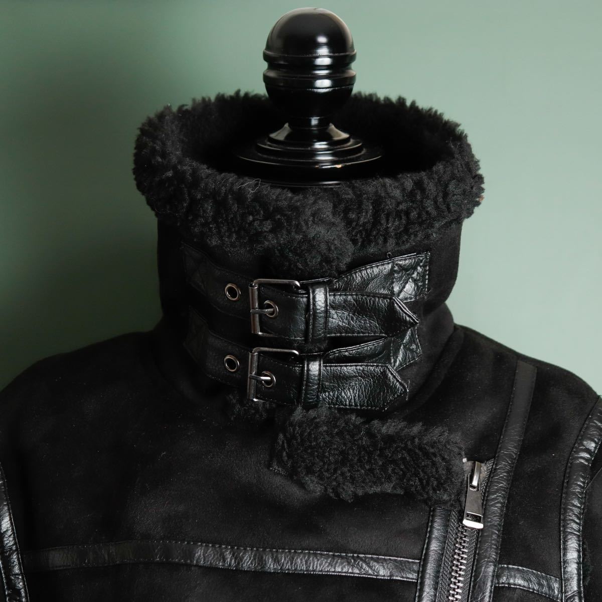 極美品】ZARA ザラ ムートン ダブルライダースジャケット 日本サイズM