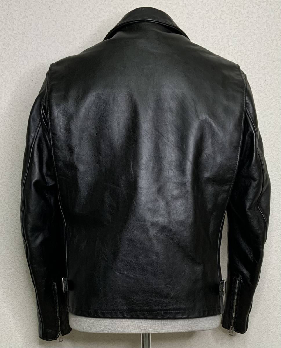 ⑨schott【40】643ライナー付 米国製 シングルライダース 牛革ジャン