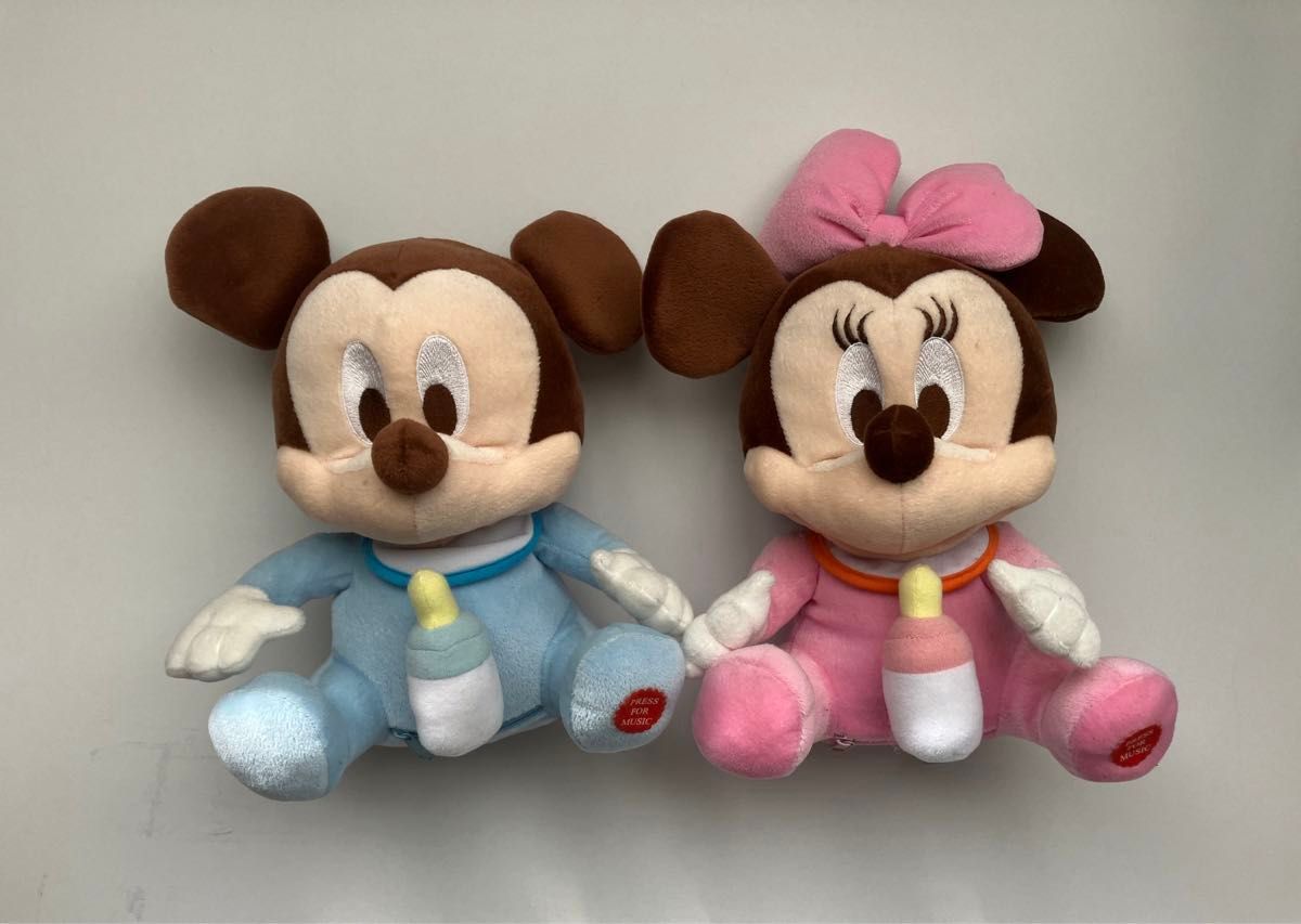 新品】約25cm Disney baby ぬいぐるみ2体（ベビーミッキー・ベビー