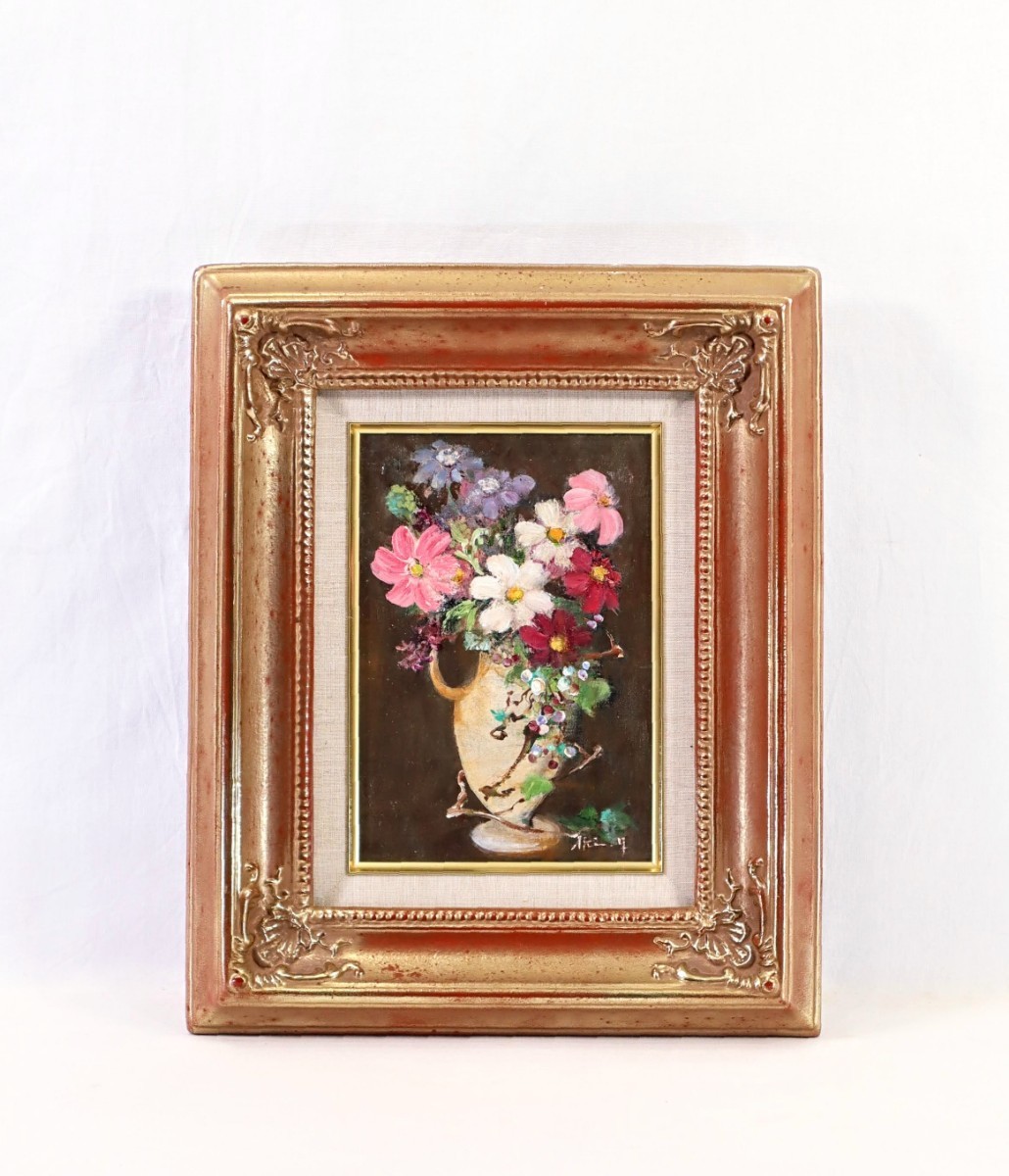 Yahoo!オークション - 真作 山本亜稀 油彩「野の花」画寸 SM 東京都出