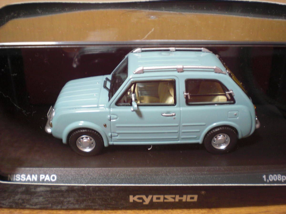 京商 1/43 日産 パオ アクアグレー/ブルー 希少アクアグレー絶版限定