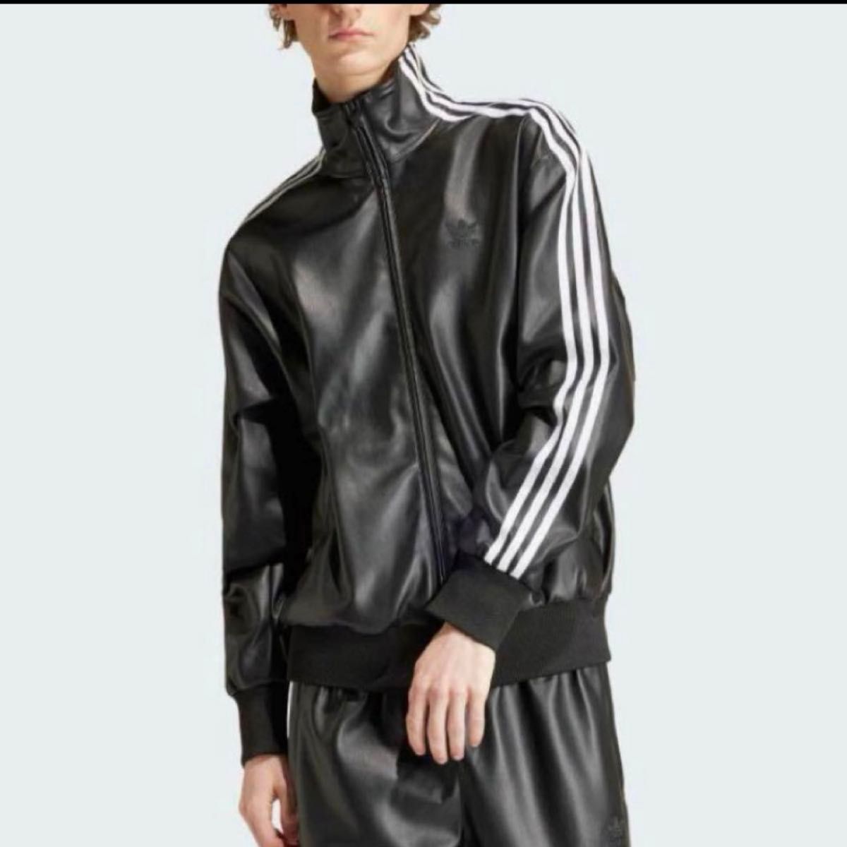 新品 adidas originals フェイクレザー トラックジャケット レザー