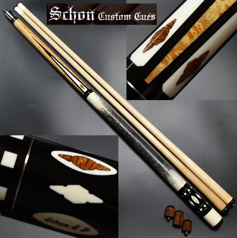 Yahoo!オークション - Schon Custom Cues SP/4剣 リザード本革 ショー