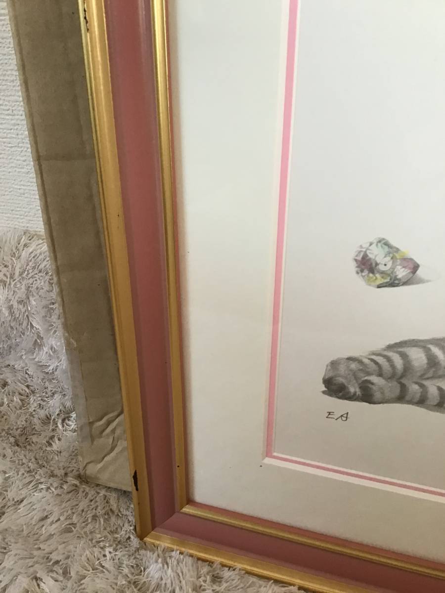 Yahoo!オークション - 八代亜紀 版画 「ネコと紙ふうせん」 動物画 絵