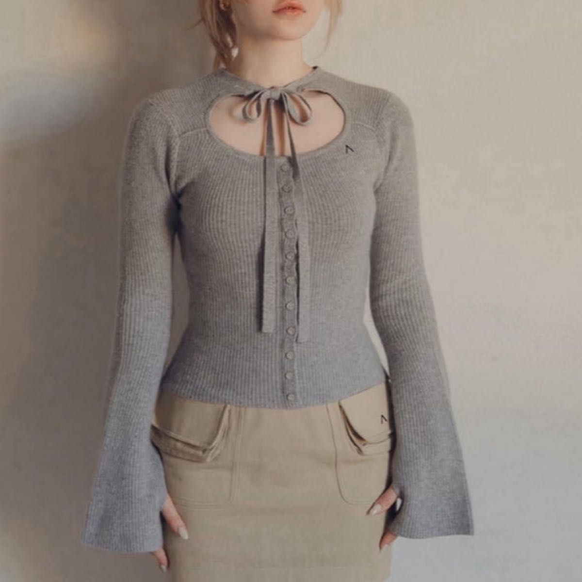 ANDMARY Carol ribbon tops Gray｜Yahoo!フリマ（旧PayPayフリマ）