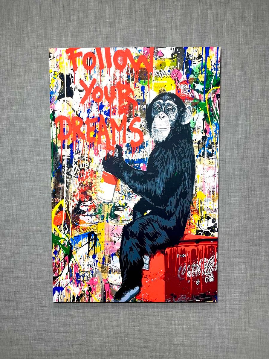 No 83 木枠付きキャンバスアート アートポスター バンクシー バスキア