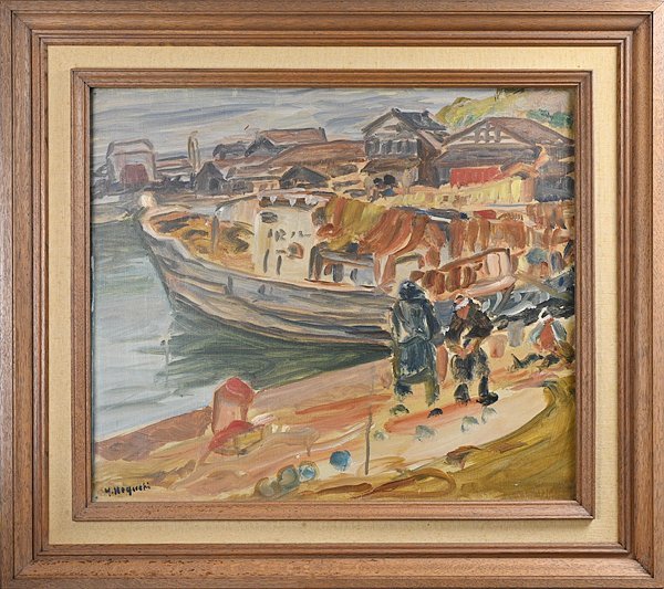 Yahoo!オークション - 【 野口 弥太郎（彌太郎）港風景 油彩 サイン入