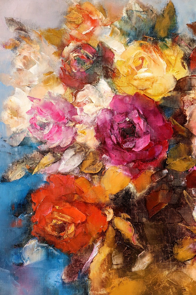 Yahoo!オークション - 真作 奥谷全弘 油彩「薔薇の花」画 45.5×53cm F