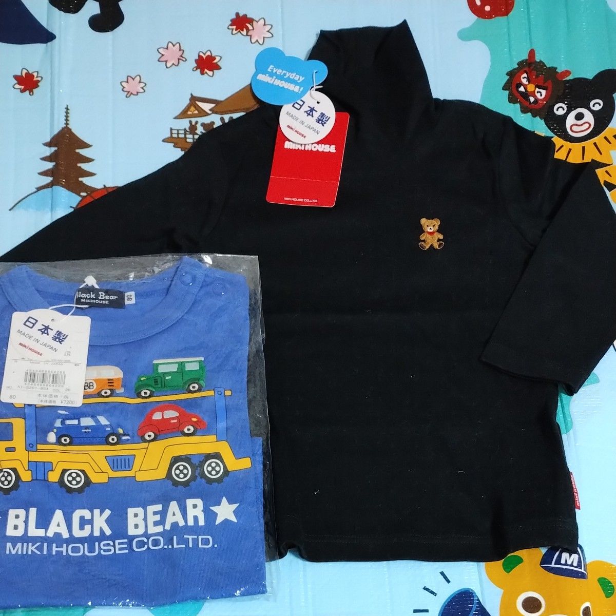 新品 タグ付 ミキハウス MIKIHOUSE 80サイズ ブラックベア Black Bear