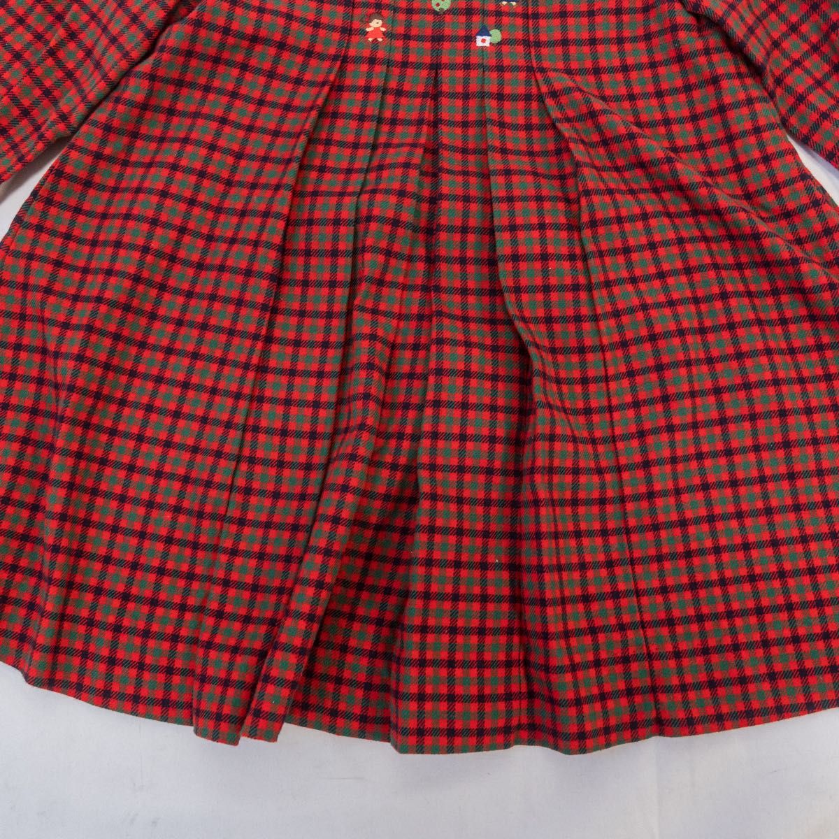 極美品 familiar ファミリア 長袖ワンピース 赤チェック 80サイズ