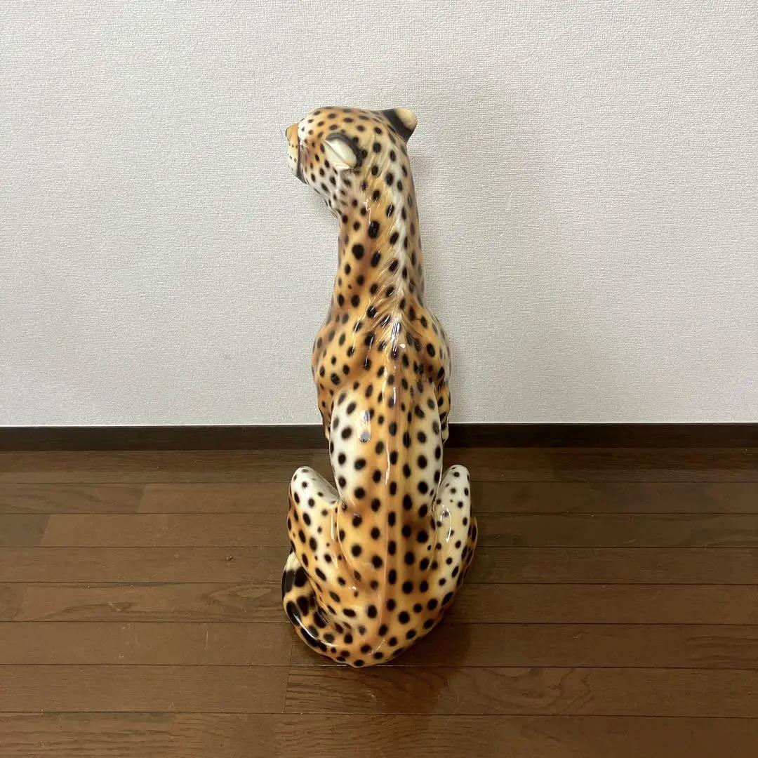 大迫力 特大 チーター 置物/オブジェ 陶器製 全高約75㎝ ITALY｜Yahoo