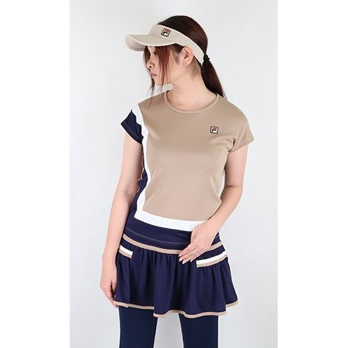 FILA テニスウェア 上下セットアップ Mサイズ 美品 紺ベージュ｜Yahoo