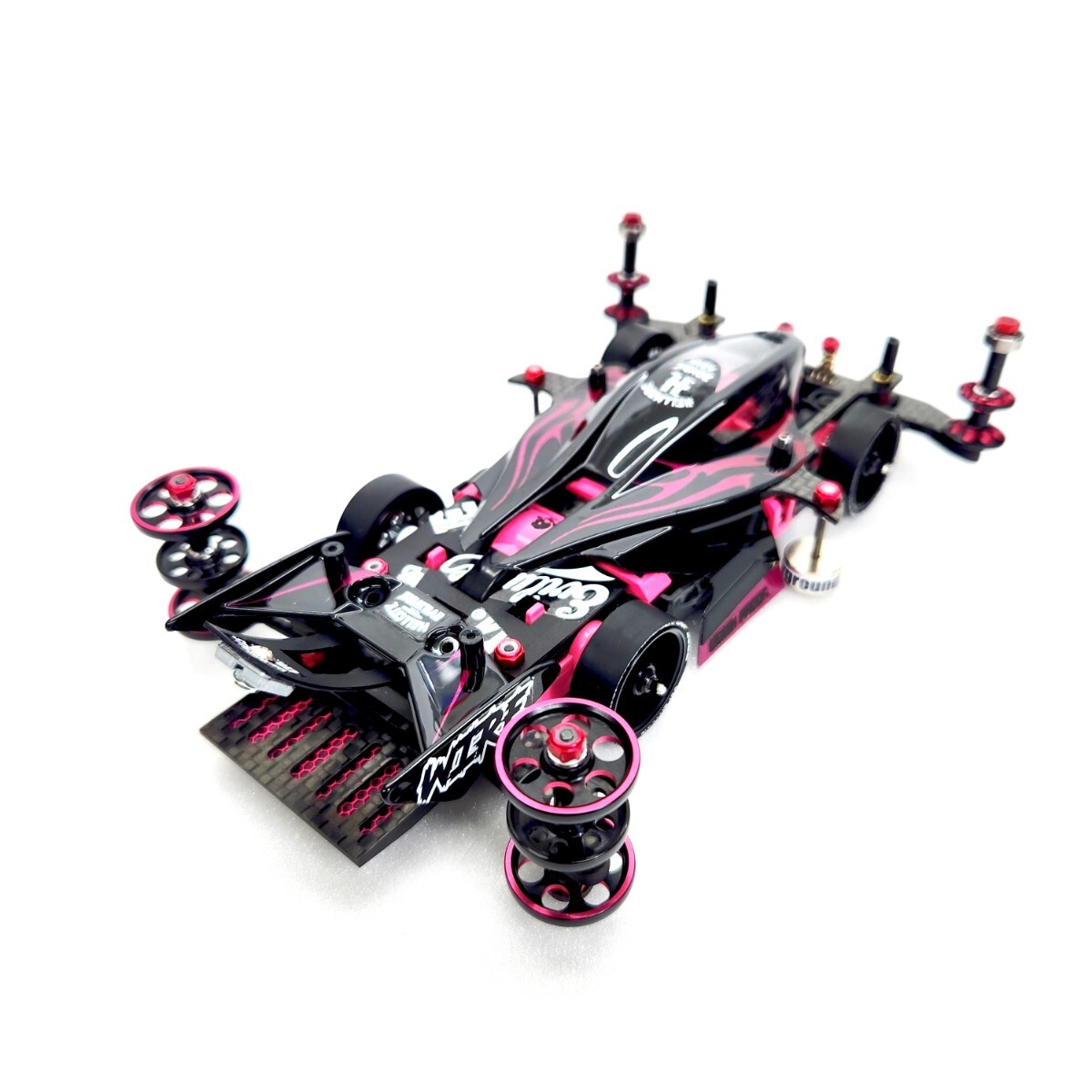 ミニ四駆 デュアルリッジJr 完成品 MSフレキ フルカスタムピンク