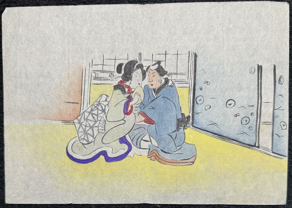 Yahoo!オークション - 真作/明治期肉筆春画 紙本 浮世絵 艶本 枕絵 秘