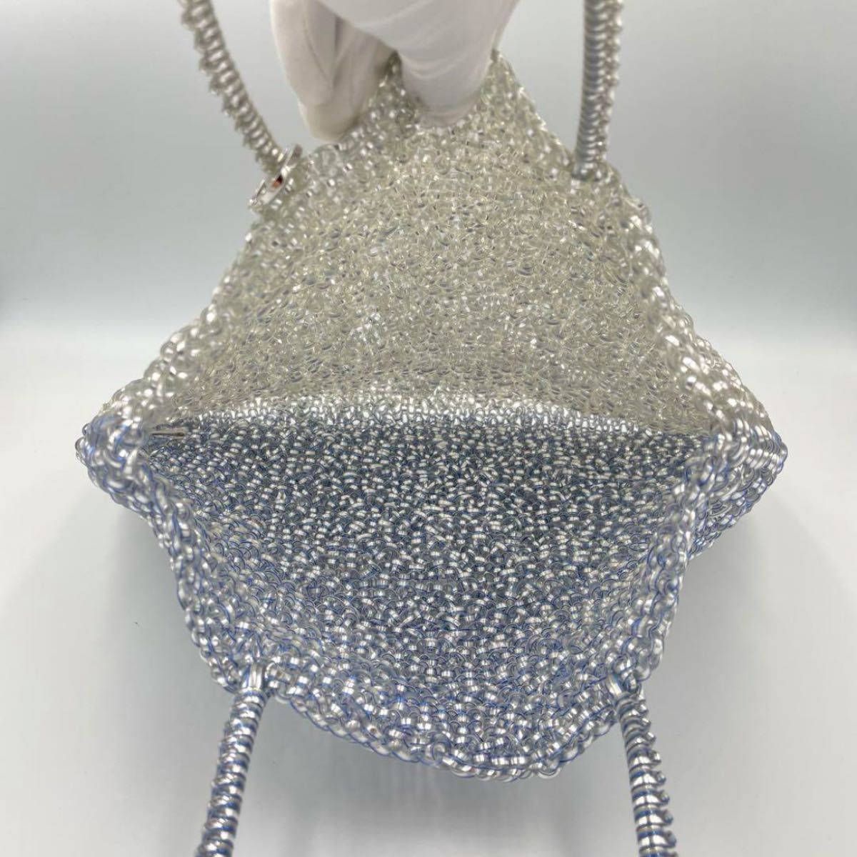 極美品】アンテプリマ ワイヤーバッグ トートバッグ シルバー ブルー