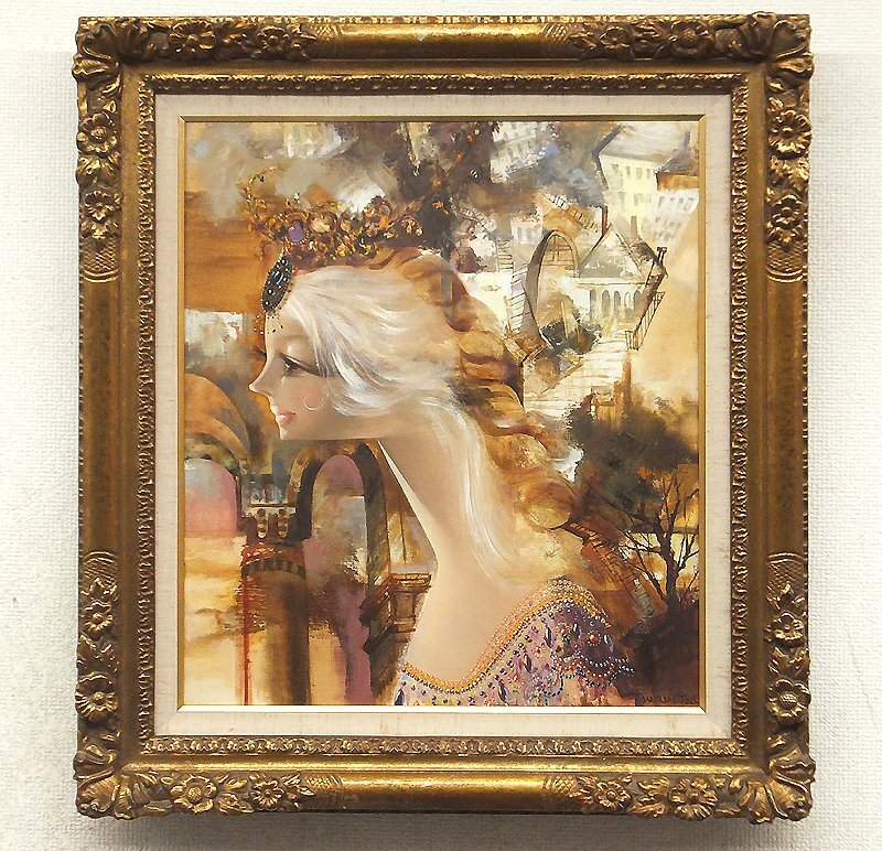 Yahoo!オークション - 【GLC】鶴岡義雄 「マドモアゼル」 油彩10号 芸