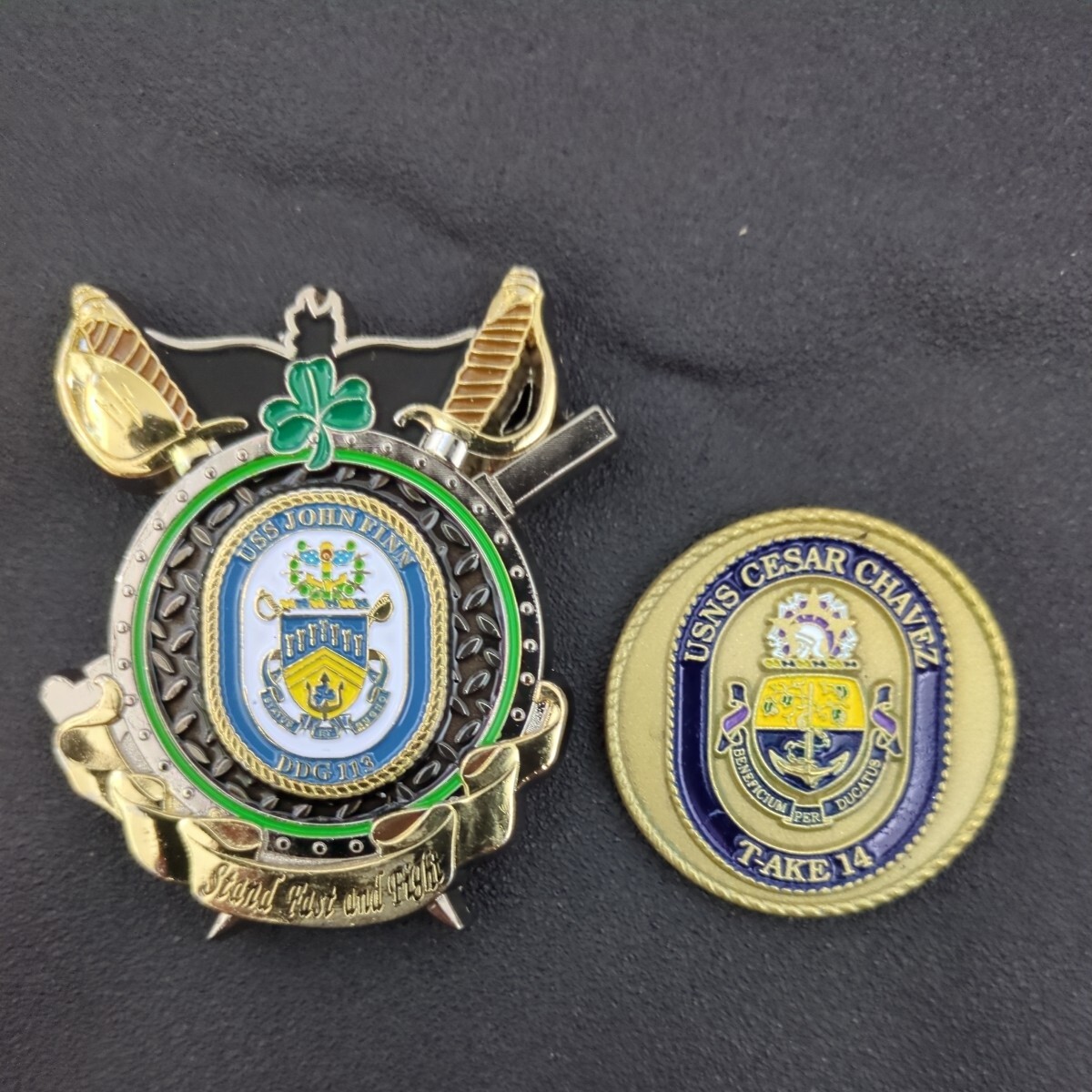 チャレンジコイン 2点セット 【DDG-113 USS John Finnミサイル駆逐艦