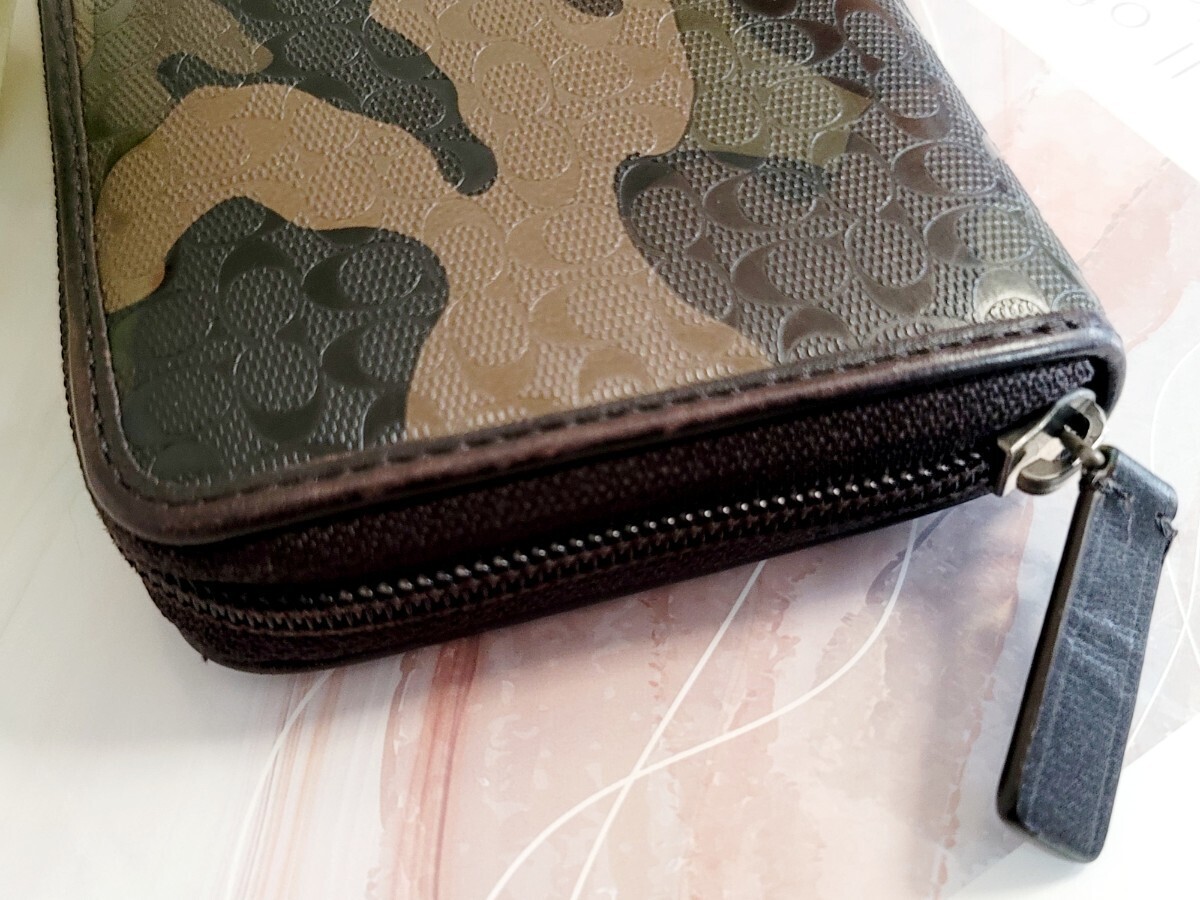 COACH】コーチ 長財布 ラウンドファスナー 迷彩 カモフラージュ PVC