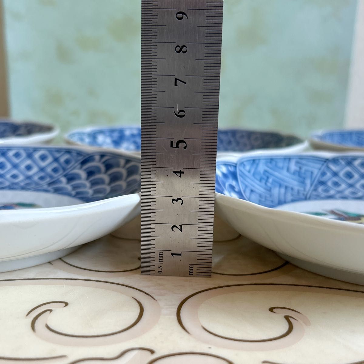 九谷焼 仙峰窯 絵変わり 祥瑞花鳥 銘々皿揃 5枚セット 中皿 和皿 深皿