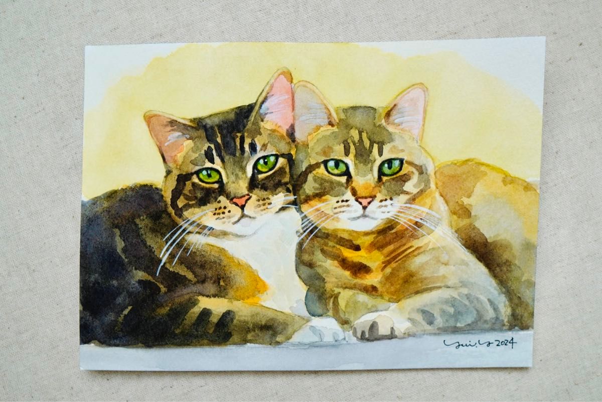 猫の絵 178 水彩画 原画 キジトラ猫｜Yahoo!フリマ（旧PayPayフリマ）