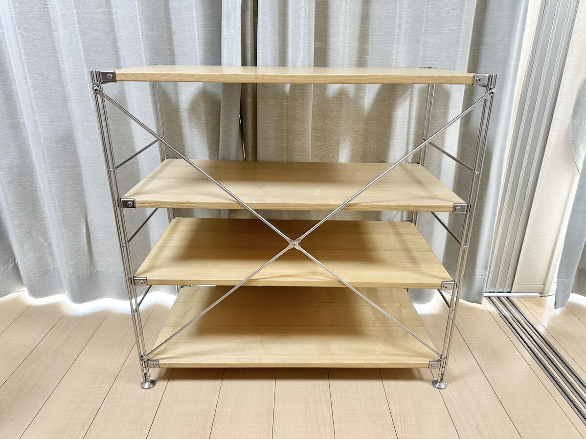 無印良品 ステンレスユニットシェルフ ワイド 小 オーク材 4段｜Yahoo