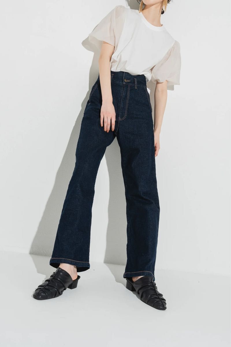 eaphi wave design high waist denim エフィ ウェーブデザインハイ