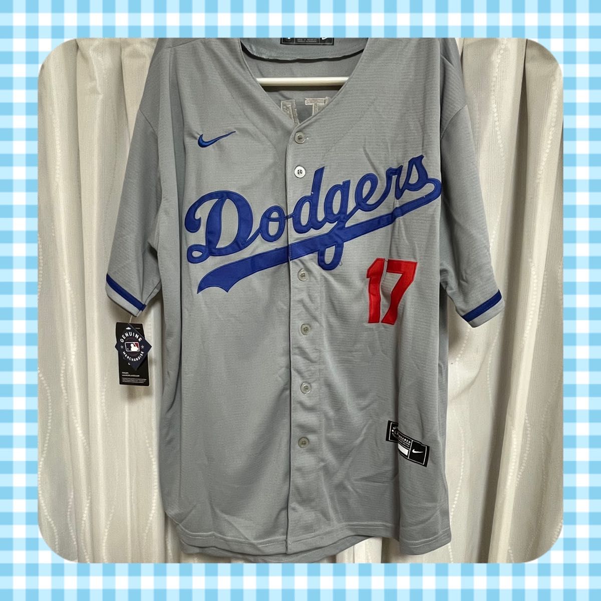 大特価 大谷翔平選手ドジャースビジターグレーユニフォームXLサイズ未