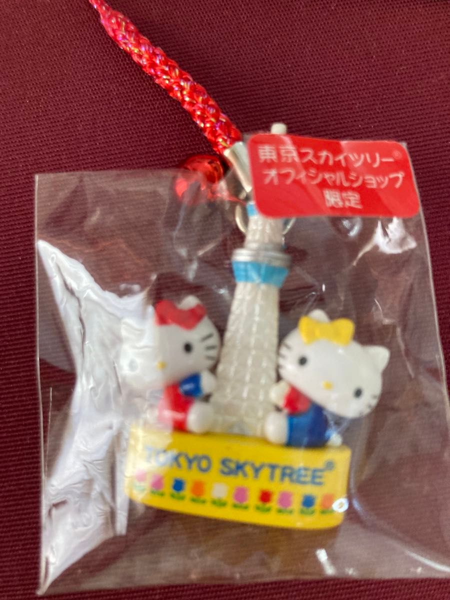 新品未使用 東京スカイツリー限定ハローキティー ストラップ 根付