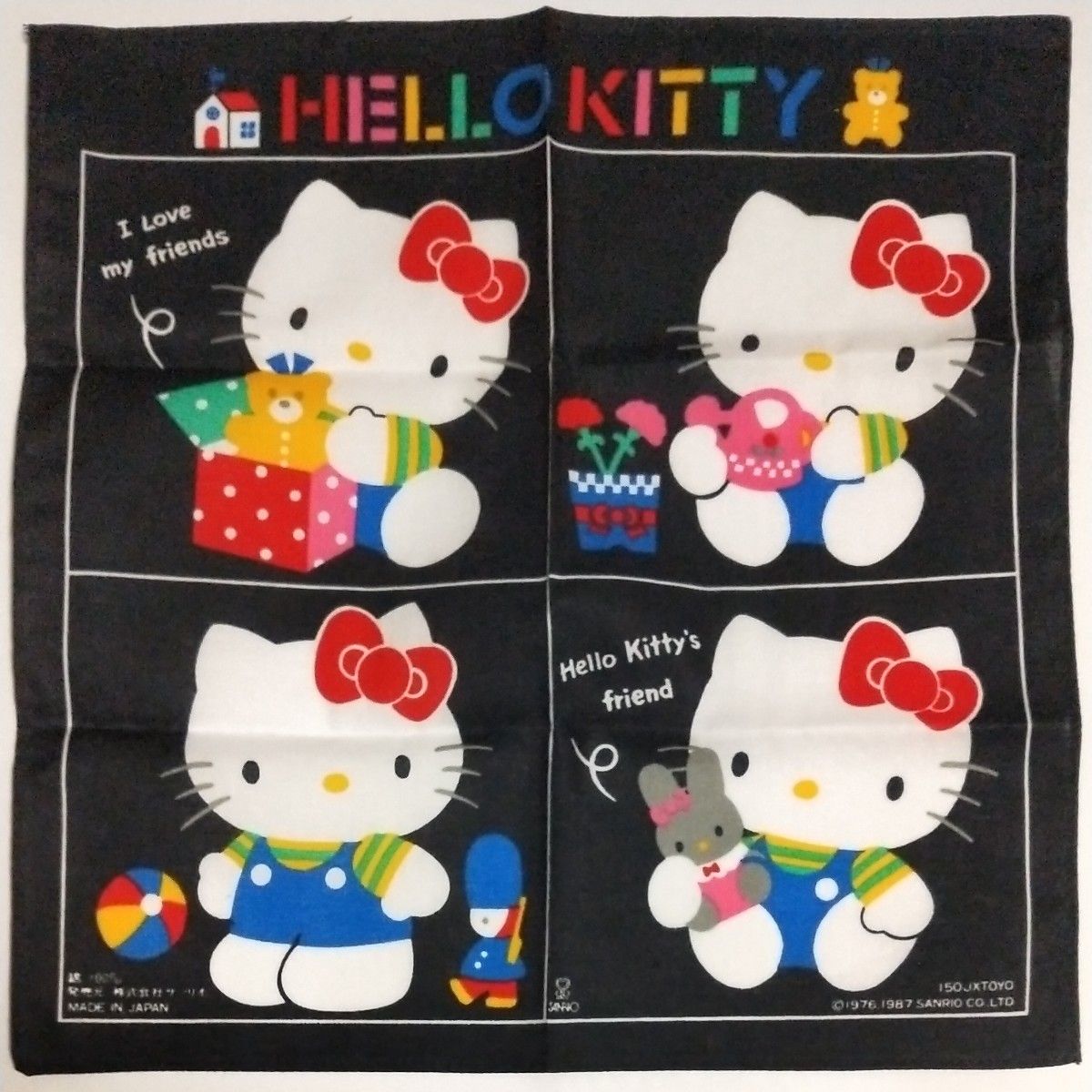 ハローキティ ハンカチ 昭和 レトロ 当時物 1987 Sanrio HelloKitty