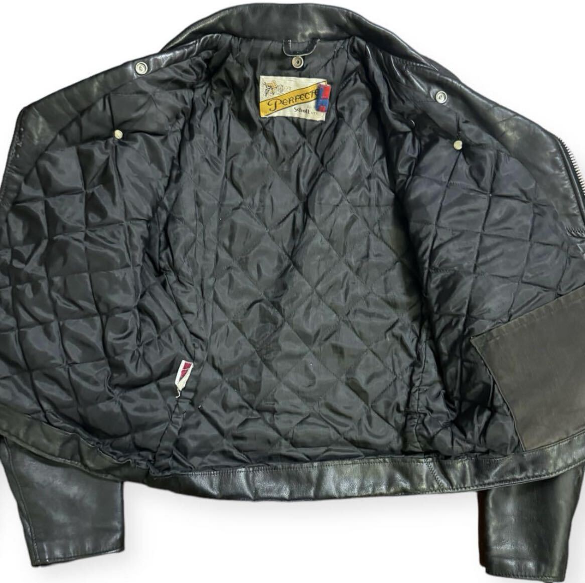 稀少 Schott 米国製 118 オイルドカウハイドレザー ダブルライダース